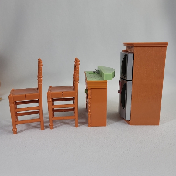 Fisher Price Mattel Loving Family Dollhouse Furniture  Fridge Chairs Island Sink - Picture 5 of 14